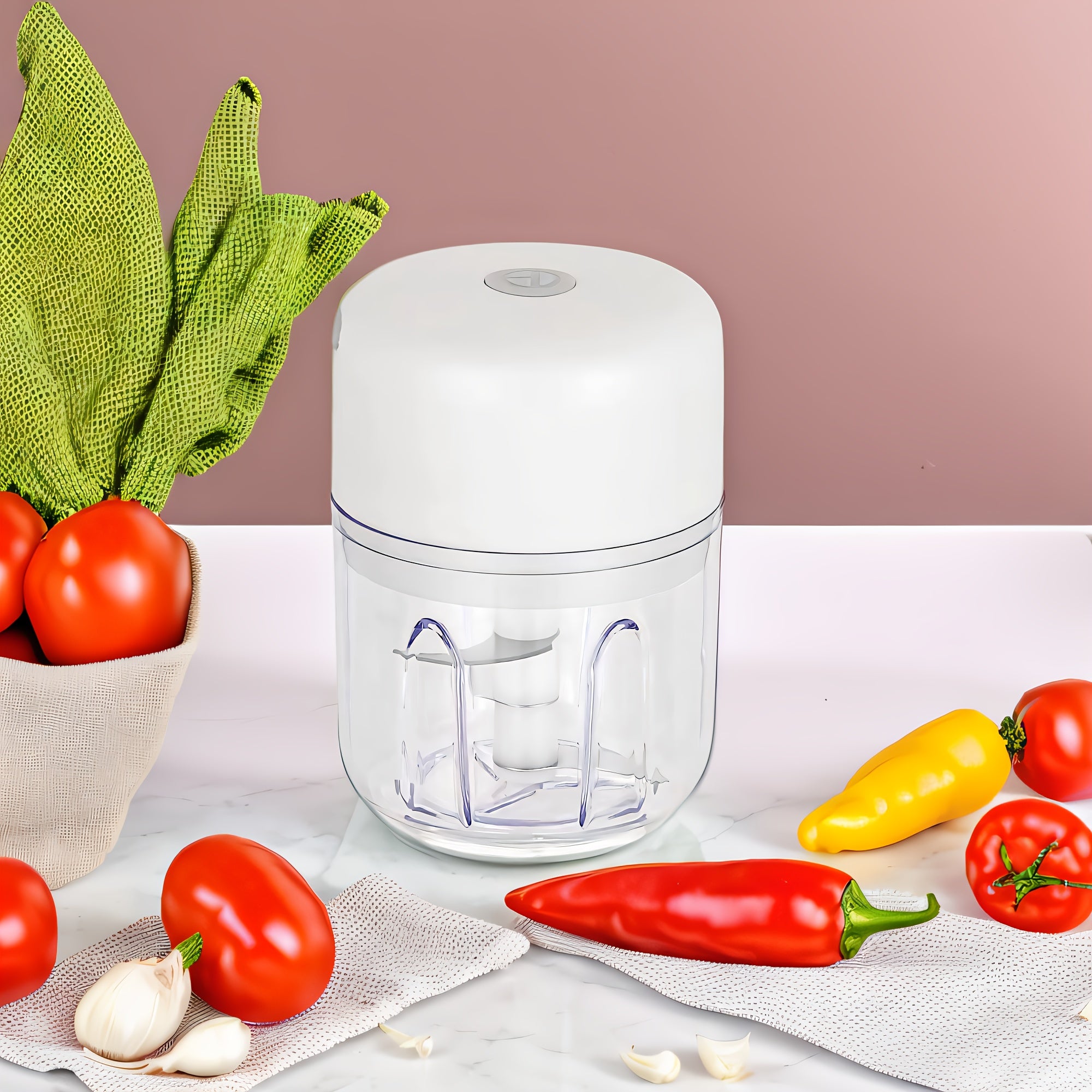 3.38/8.45oz Electric Mini Garlic Chopper USB Meat Grinder Garlic Masher Machine Sturdy Durable Crushed Ginger Vegetable Crusher Kitchenware