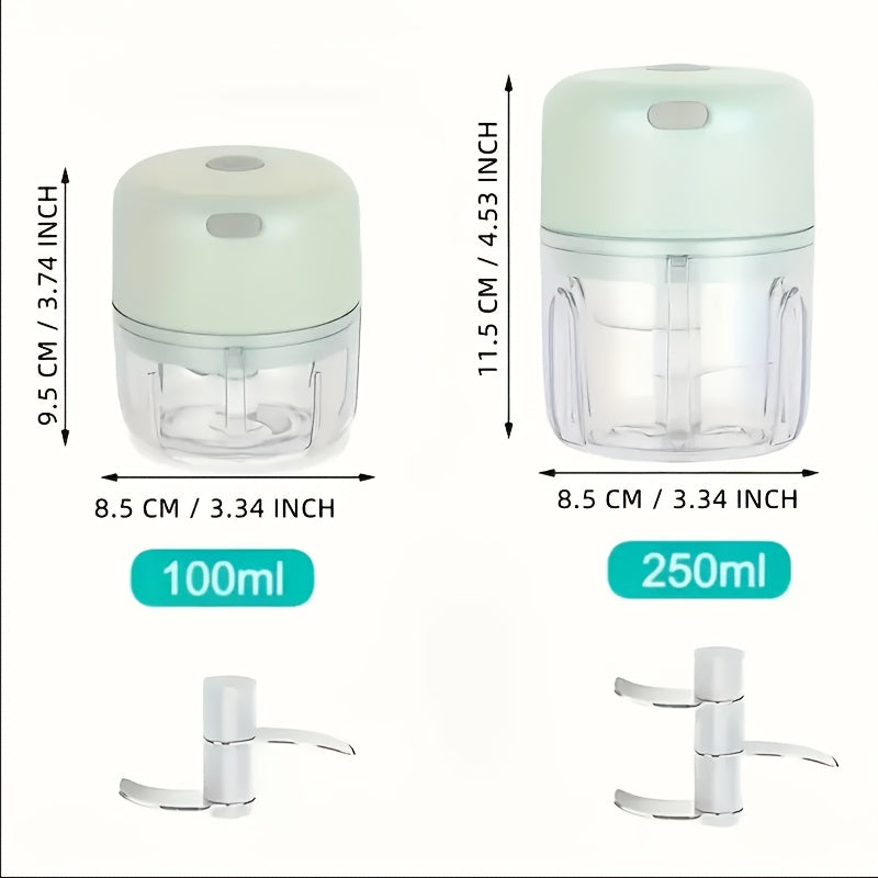 Electric Mini Garlic Chopper, portable rechargeable food processor with USB, stainless steel blades, garlic blender for garlic, onion, meat, chili, compact kitchen tool, Garlic Peeler Electric, Automatic Garlic Peeler, Automatic Peeler for Garlic, Garlic