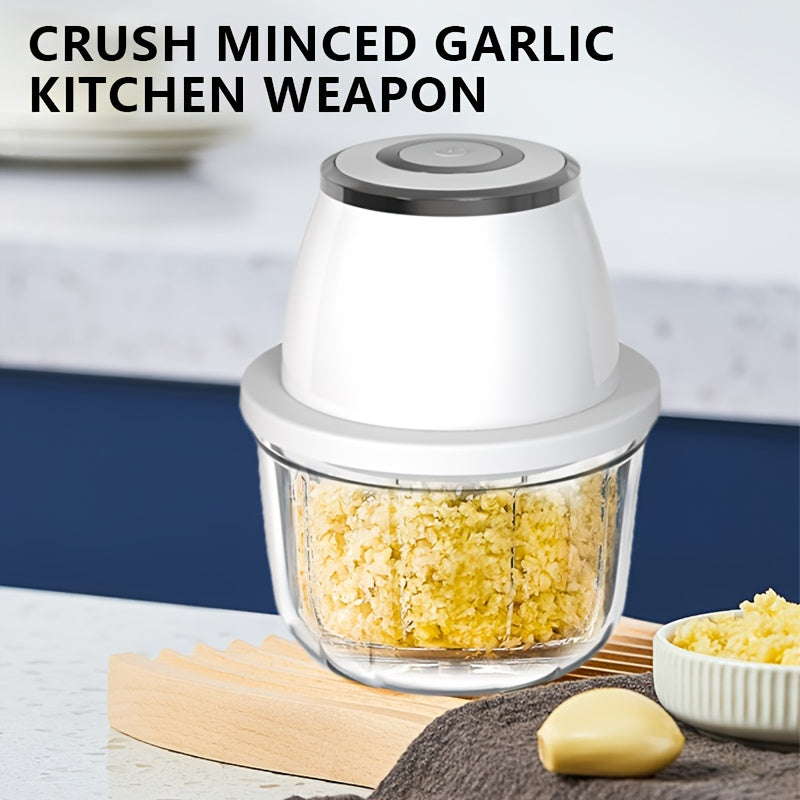 Selected Gifts for Labor Day, 1pc New Electric Garlic Beater, Multifunctional Garlic Peeler, Household Small Automatic Meat Grinder, Garlic Pulling And Mashing Machine, Electric Cooking Machine, High-power Mini Garlic Beater., Garlic Crusher, Garlic