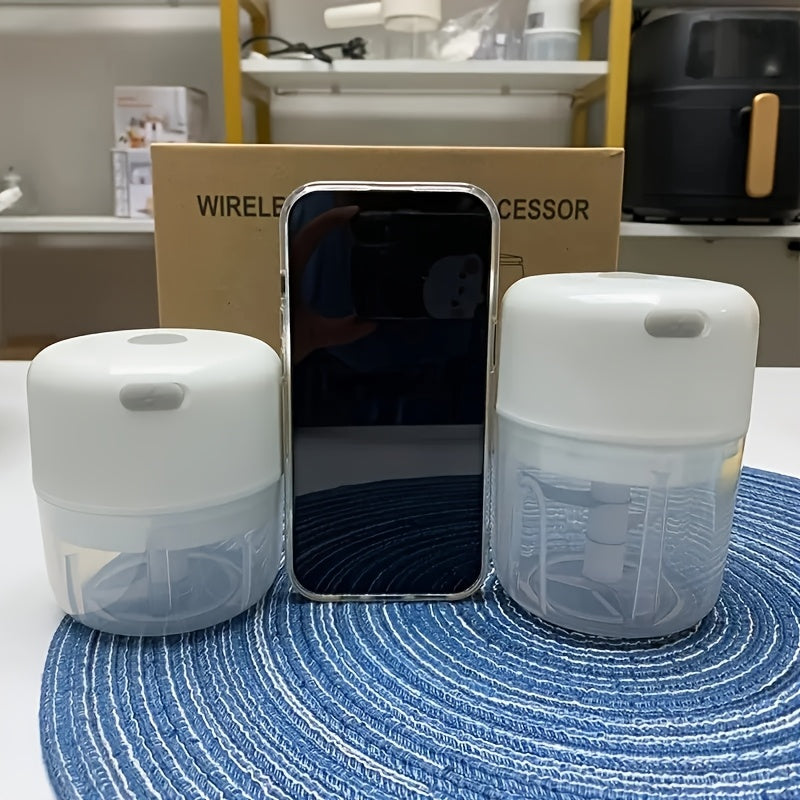 3-Color Options, 6.76oz Mini Blender - Electric Garlic & Ginger Chopper with Stainless Steel Blades for Quick Food Prep and Mashing