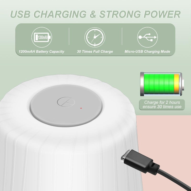 13.53oz Electric Garlic Chopper with 6 Blades - USB-Powered Portable Food Processor, 304 Stainless Steel Mini Vegetable Chopper for Ginger, Chili, Fruits & Meats - Compact Design with Safety Lock & Ergonomic Handle, No Electricity Needed, Garlic Chopper,