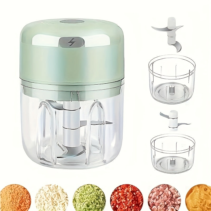 3-Color Options, 6.76oz Mini Blender - Electric Garlic & Ginger Chopper with Stainless Steel Blades for Quick Food Prep and Mashing