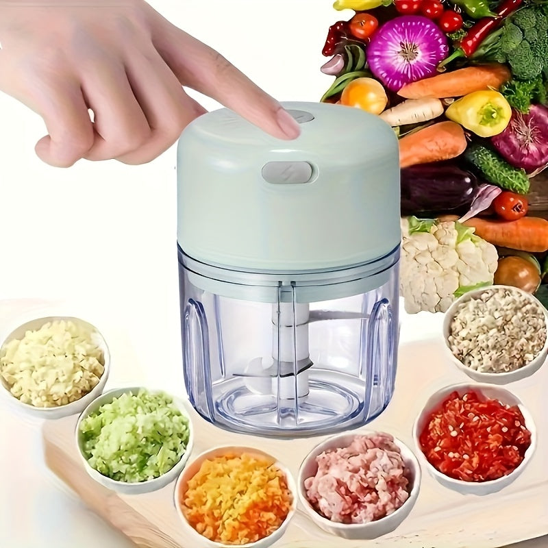 3-Color Options, 6.76oz Mini Blender - Electric Garlic & Ginger Chopper with Stainless Steel Blades for Quick Food Prep and Mashing