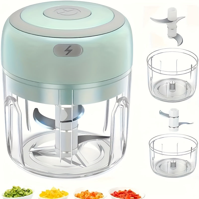 3.38/8.45oz Electric Mini Garlic Chopper USB Meat Grinder Garlic Masher Machine Sturdy Durable Crushed Ginger Vegetable Crusher Kitchenware