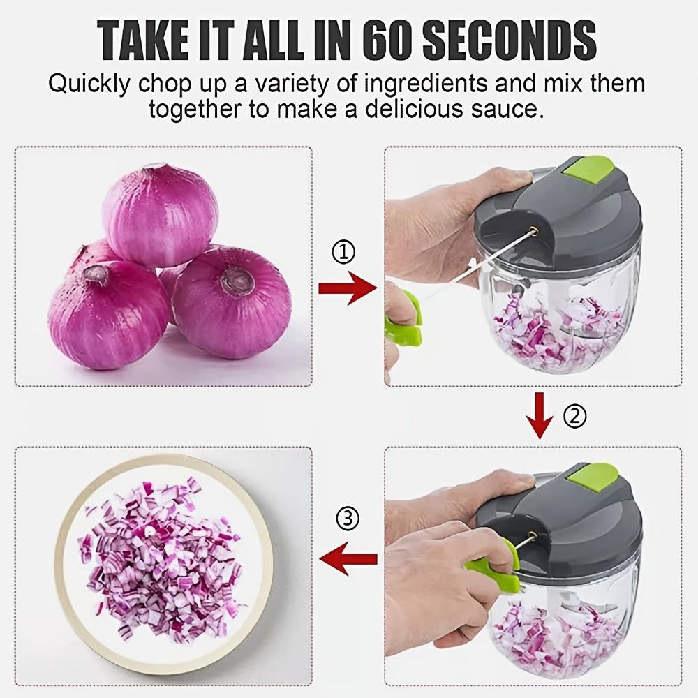 Vegetable Chopper Professional Onion Chopper Multifunctional Food Chopper Kitchen Onion Chopper with 3/5 Blades, Salad Potato, Carrot, Garlic Container, Kitchen Gadget Set