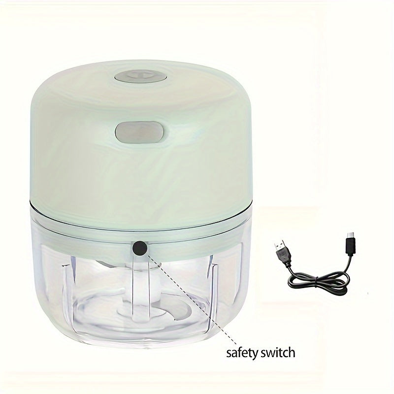 3.38/8.45oz Electric Mini Garlic Chopper USB Meat Grinder Garlic Masher Machine Sturdy Durable Crushed Ginger Vegetable Crusher Kitchenware