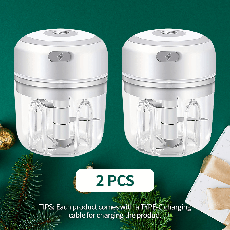 Portable USB Rechargeable Electric Mini Garlic Slicer (8.45 Ounces) - Vegetable, Salad, Lettuce, Onion, Pepper Chopper, Tomato Dicer, Convenient And Faster, Mother's Day Gift