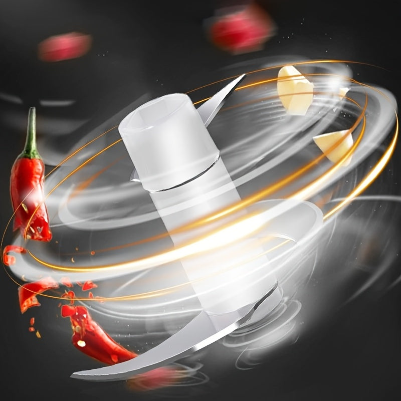 6-Blade USB Rechargeable Electric Garlic Mincer 400ml 14oz Large Capacity Mini Food Processor/Wireless Portable Vegetable Chopper, Food Grinder for Garlic/Ginger/Onion/Pepper/Nuts/Infant Food— Chef Friend Gift Choice/Kitchen Enthusiast Favorite