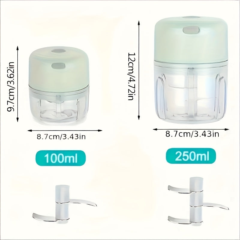 3-Color Options, 6.76oz Mini Blender - Electric Garlic & Ginger Chopper with Stainless Steel Blades for Quick Food Prep and Mashing