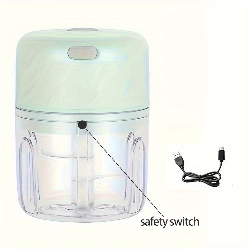 3.38/8.45oz Electric Mini Garlic Chopper USB Meat Grinder Garlic Masher Machine Sturdy Durable Crushed Ginger Vegetable Crusher Kitchenware