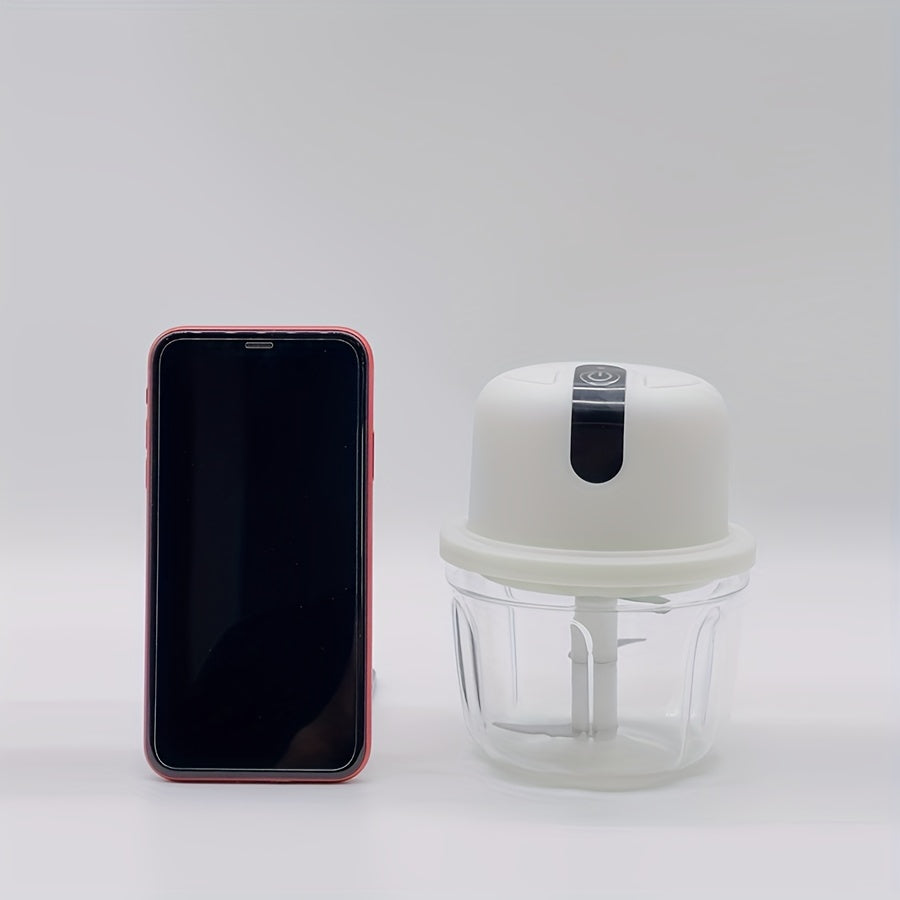 350ML USB Wireless Multi-function Food Electric Garlic Chopper Mini Small Garlic Masher Mincer Crusher for Pepper Chili Nuts Meat Grinder Food Processor /Electric Mincer Vegetable Chili Meat Grinder Food Crusher