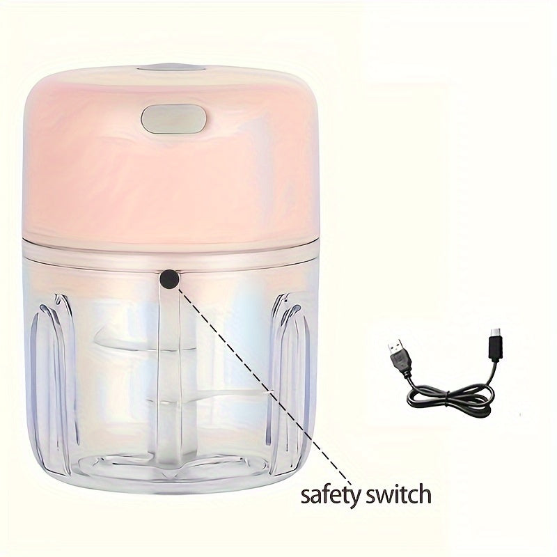 3.38/8.45oz Electric Mini Garlic Chopper USB Meat Grinder Garlic Masher Machine Sturdy Durable Crushed Ginger Vegetable Crusher Kitchenware