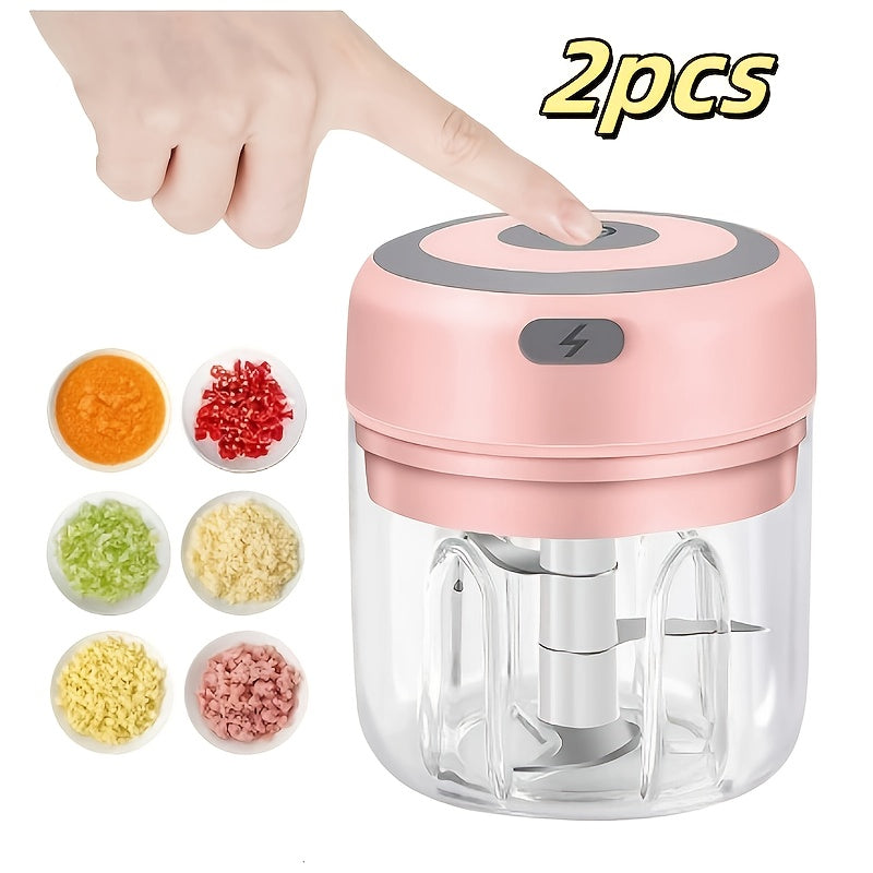 Portable USB Rechargeable Electric Mini Garlic Slicer (8.45 Ounces) - Vegetable, Salad, Lettuce, Onion, Pepper Chopper, Tomato Dicer, Convenient And Faster, Mother's Day Gift