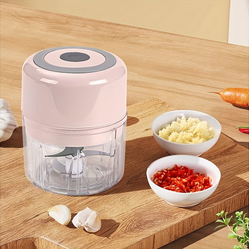 Portable USB Rechargeable Electric Mini Garlic Slicer (8.45 Ounces) - Vegetable, Salad, Lettuce, Onion, Pepper Chopper, Tomato Dicer, Convenient And Faster, Mother's Day Gift