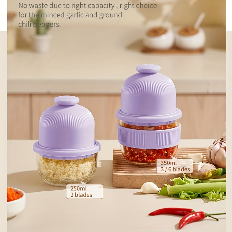 1pc Electric Garlic Chopper, Mini Portable Vegetable Chopper, 350ml GarlicGrinderCrusher Onion Chopper, Vegetable Blender, Cordless Food Processor for Ginger.ChiliFruits, Meat, Etc, Blender Machine Barbell, Kitchen Gadgets