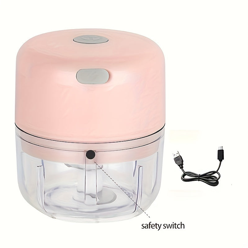 3.38/8.45oz Electric Mini Garlic Chopper USB Meat Grinder Garlic Masher Machine Sturdy Durable Crushed Ginger Vegetable Crusher Kitchenware