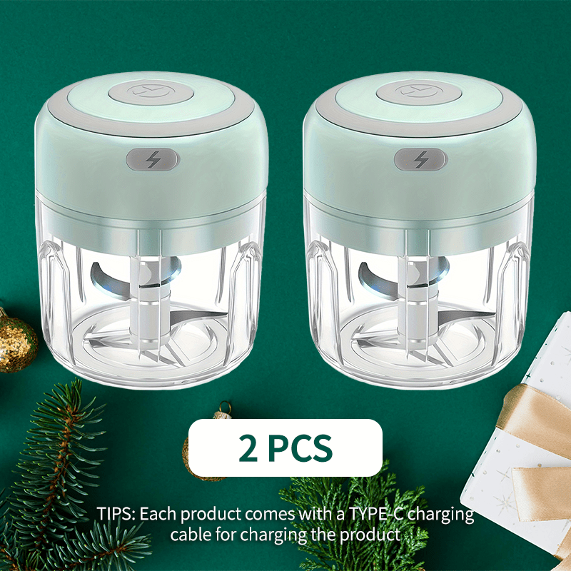 Portable USB Rechargeable Electric Mini Garlic Slicer (8.45 Ounces) - Vegetable, Salad, Lettuce, Onion, Pepper Chopper, Tomato Dicer, Convenient And Faster, Mother's Day Gift