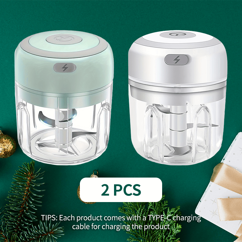 Portable USB Rechargeable Electric Mini Garlic Slicer (8.45 Ounces) - Vegetable, Salad, Lettuce, Onion, Pepper Chopper, Tomato Dicer, Convenient And Faster, Mother's Day Gift