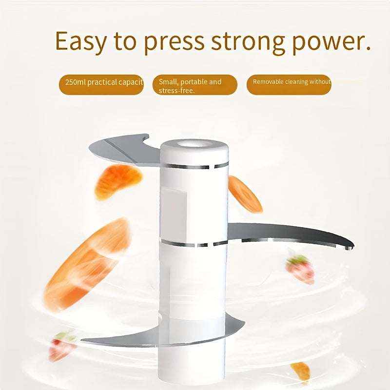 Electric Garlic Chopper, Mini Portable Vegetable Chopper, Garlic Grinder, Onion Chopper, Blender to Vegetables, Wireless Food Processor for Ginger, Chili, Fruit, Meat, Etc.