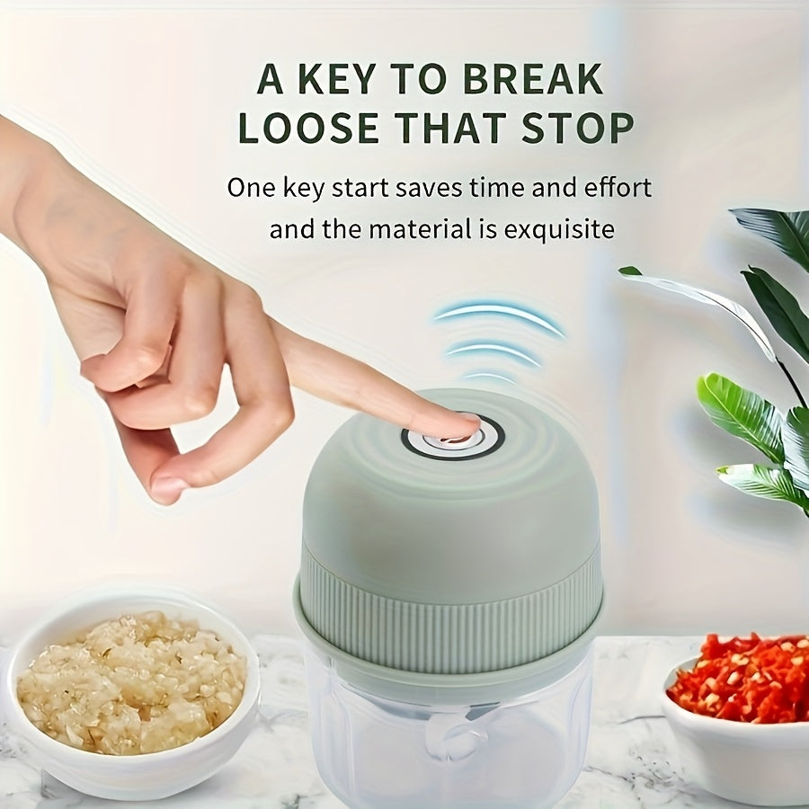 250ml Electric Mini Garlic Chopper USB Meat Grinder Garlic Crusher Sturdy Ginger and Vegetable Crusher with Safety for Switch, Thickened, Chopper