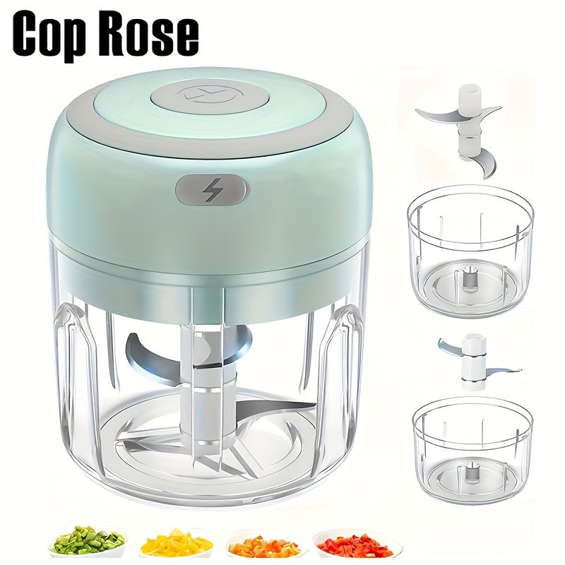 1pc Electric Mini Garlic Chopper with a Capacity of 100+8.45oz, USB MeatGrinder, And Garlic Crusher. it ls a Robust Tool for Crushing Ginger AndVegetables, Featuring a Safety Switch And a Thickened Design.