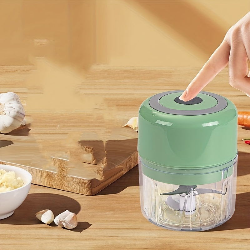 Portable USB Rechargeable Electric Mini Garlic Slicer (8.45 Ounces) - Vegetable, Salad, Lettuce, Onion, Pepper Chopper, Tomato Dicer, Convenient And Faster, Mother's Day Gift