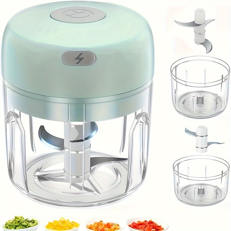 8.45oz Mini Rechargeable Garlic Chopper and Meat Grinder, Durable, Sturdy, for Crushing Garlic, Chili, Onion, Minced Meat, Nuts, and More!, Purple Garlic Grinder, Automatic Peeler for Garlic, Meal Prep Tool, Kitchen Gadget, Sleek Kitchen Tool, Compact
