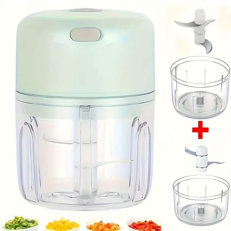 3-Color Options, 6.76oz Mini Blender - Electric Garlic & Ginger Chopper with Stainless Steel Blades for Quick Food Prep and Mashing