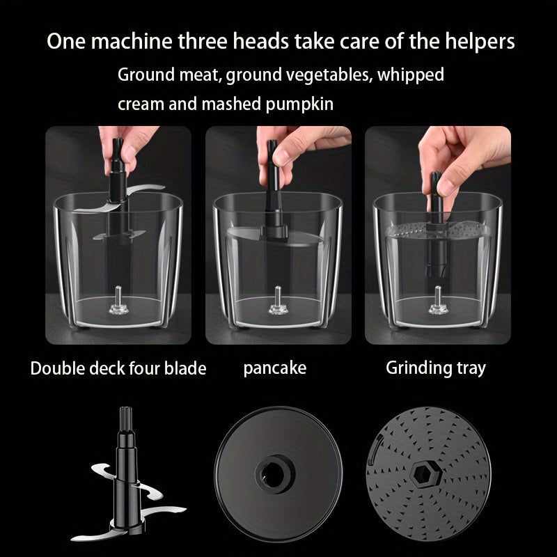 1pc Meat Churn, Portable Non-Woven Meat Grinder & Baby Food Supplement Machine - Multi-Purpose Electric Cooking Appliance with 24000 RPM, US Plug, Ideal for Home & Restaurant Use, Durable Plastic Design, Kitchen Gadget, Modern Kitchenware, Efficient