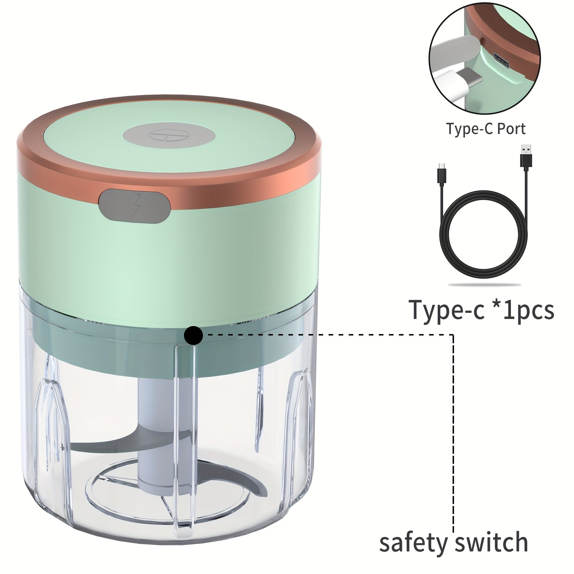 [Mini Chopper] Powerful Mini Food Chopper, Meat Grinder, Vegetable Chopper | Electric Garlic Chopper, USB Rechargeable, Wireless, 250ml