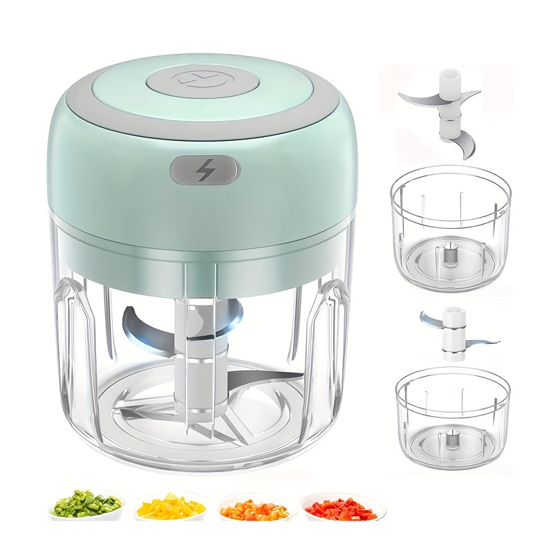 Electric Mini Garlic Chopper, portable rechargeable food processor with USB, stainless steel blades, garlic blender for garlic, onion, meat, chili, compact kitchen tool, Garlic Peeler Electric, Automatic Garlic Peeler, Automatic Peeler for Garlic, Garlic
