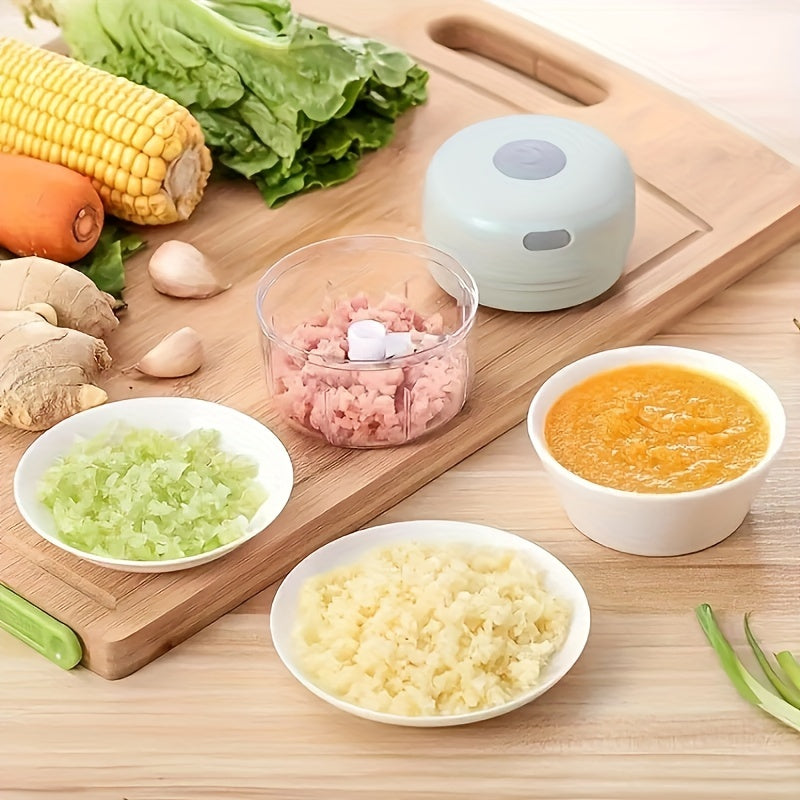 8.45oz Mini Rechargeable Garlic Chopper and Meat Grinder, Durable, Sturdy, for Crushing Garlic, Chili, Onion, Minced Meat, Nuts, and More!, Purple Garlic Grinder, Automatic Peeler for Garlic, Meal Prep Tool, Kitchen Gadget, Sleek Kitchen Tool, Compact