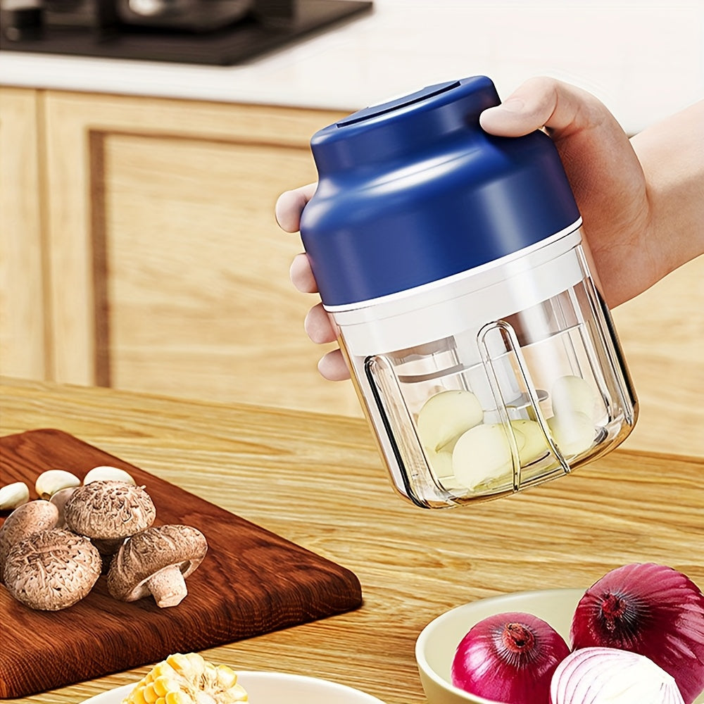 [Automatic Garlic Mincer] SENBOWE 320ml Electric Garlic Mincing Device | Wireless Mini Garlic Press, Automatic Stirring Garlic Peeler, Six-Leaf Kitchen Garlic Puller And Supplementary Food Machine