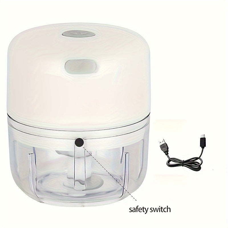 3.38/8.45oz Electric Mini Garlic Chopper USB Meat Grinder Garlic Masher Machine Sturdy Durable Crushed Ginger Vegetable Crusher Kitchenware