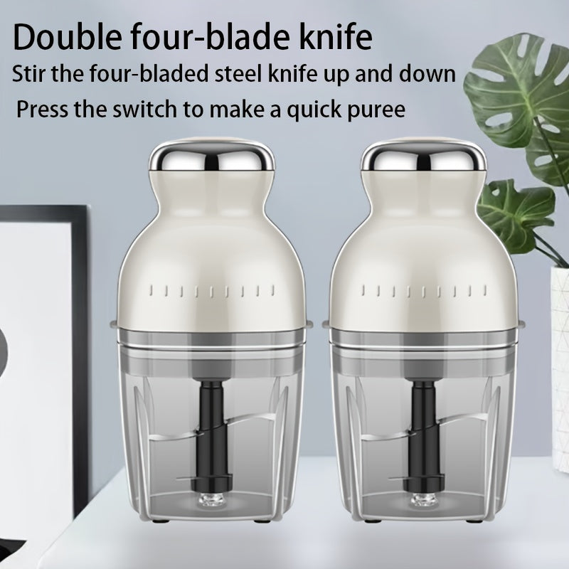 2pcs Meat Churn, Portable Non-embroidered Meat Grinder, Baby Food Supplement Machine, Multi-purpose Garlic Peeler In Kitchen, Mincer For Twisted Dumplings And Garlic Peeler For Twisted Vegetables, Suitable For Families, Kitchens And Restaurants.