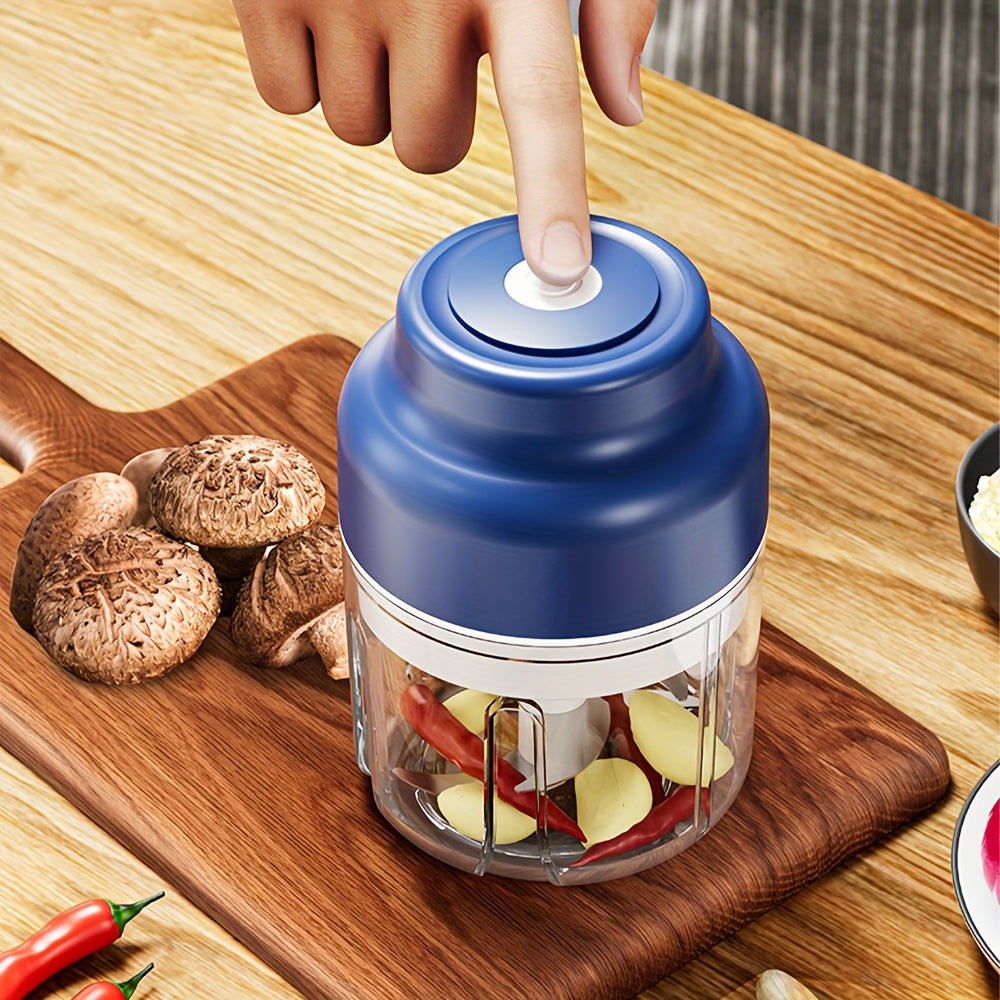 [Automatic Garlic Mincer] SENBOWE 320ml Electric Garlic Mincing Device | Wireless Mini Garlic Press, Automatic Stirring Garlic Peeler, Six-Leaf Kitchen Garlic Puller And Supplementary Food Machine