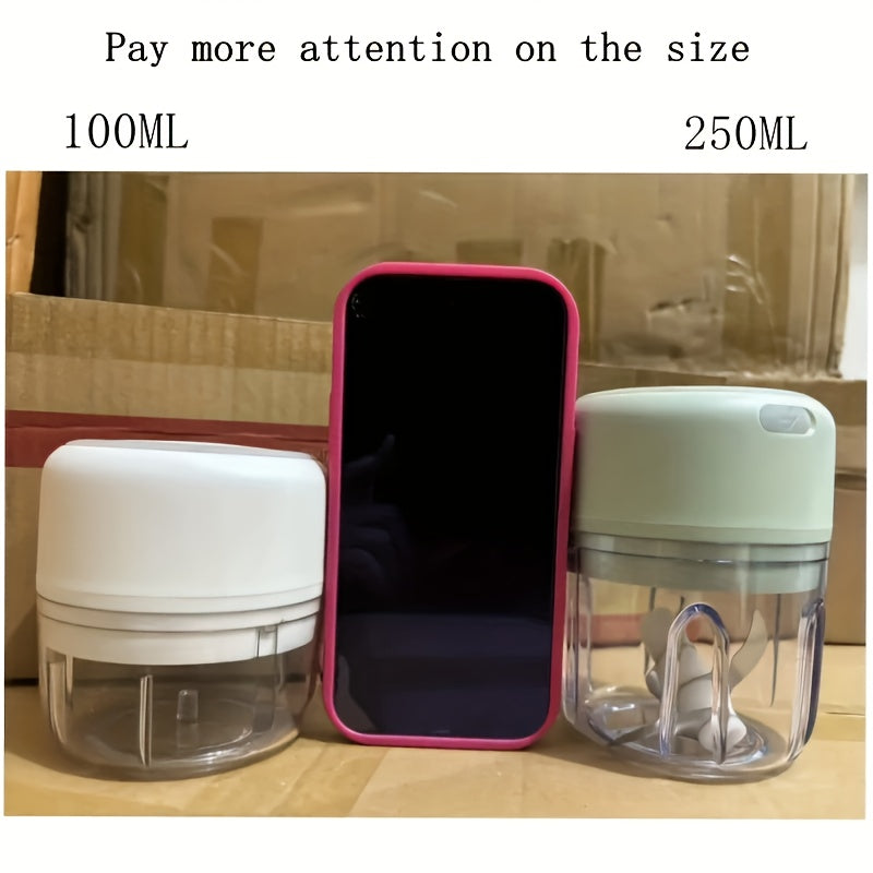 Electric Mini Garlic Chopper, portable rechargeable food processor with USB, stainless steel blades, garlic blender for garlic, onion, meat, chili, compact kitchen tool, Garlic Peeler Electric, Automatic Garlic Peeler, Automatic Peeler for Garlic, Garlic