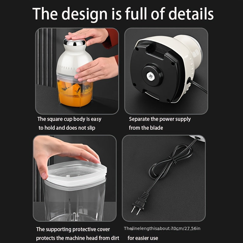 1pc Meat Churn, Portable Non-Woven Meat Grinder & Baby Food Supplement Machine - Multi-Purpose Electric Cooking Appliance with 24000 RPM, US Plug, Ideal for Home & Restaurant Use, Durable Plastic Design, Kitchen Gadget, Modern Kitchenware, Efficient
