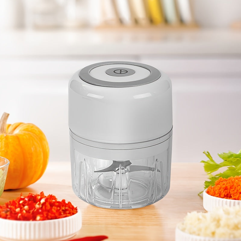 Portable USB Rechargeable Electric Mini Garlic Slicer (8.45 Ounces) - Vegetable, Salad, Lettuce, Onion, Pepper Chopper, Tomato Dicer, Convenient And Faster, Mother's Day Gift