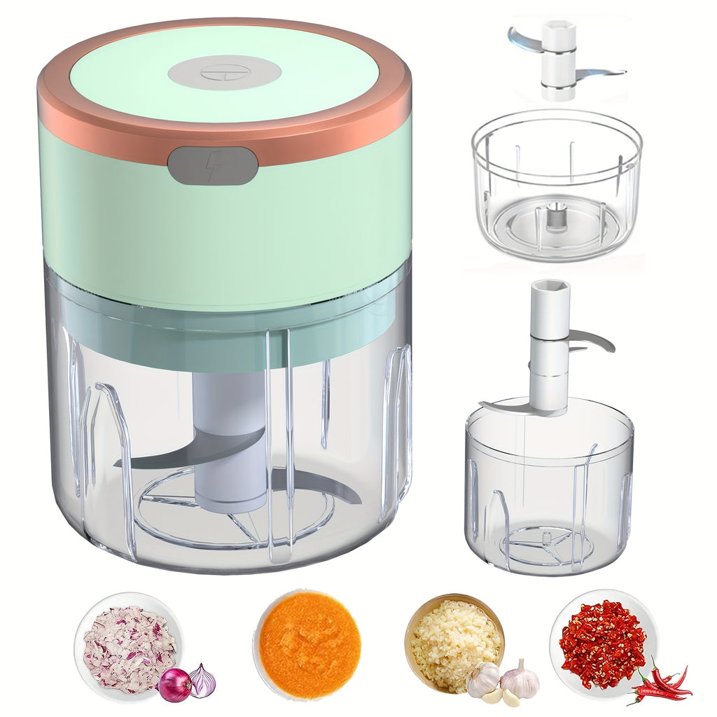 [Mini Chopper] Powerful Mini Food Chopper, Meat Grinder, Vegetable Chopper | Electric Garlic Chopper, USB Rechargeable, Wireless, 250ml