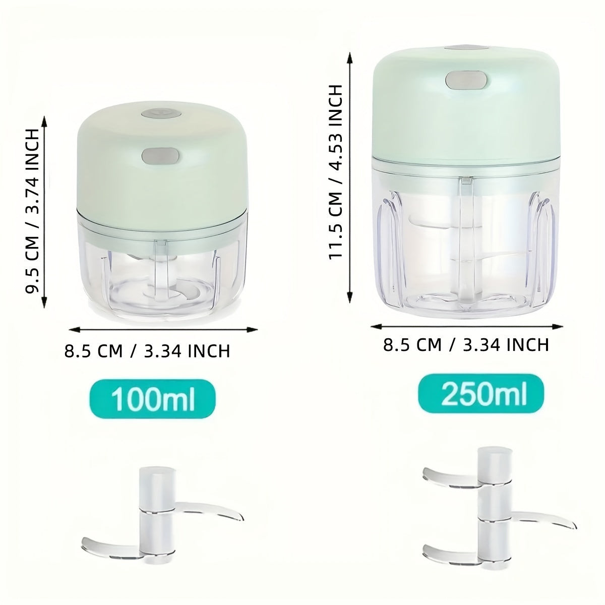 3.38/8.45oz Electric Mini Garlic Chopper USB Meat Grinder Garlic Masher Machine Sturdy Durable Crushed Ginger Vegetable Crusher Kitchenware