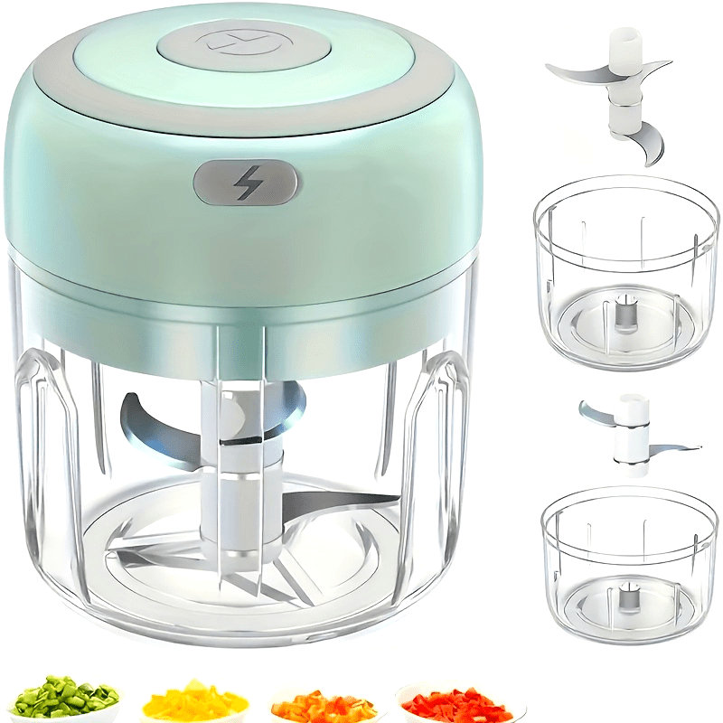 3.38/8.45oz Electric Mini Garlic Chopper USB Meat Grinder Garlic Masher Machine Sturdy Durable Crushed Ginger Vegetable Crusher Kitchenware