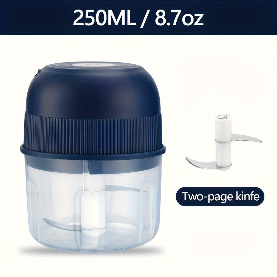 250ml Electric Mini Garlic Chopper USB Meat Grinder Garlic Crusher Sturdy Ginger and Vegetable Crusher with Safety for Switch, Thickened, Chopper