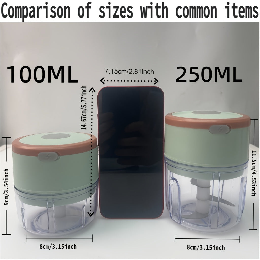 [Mini Chopper] Powerful Mini Food Chopper, Meat Grinder, Vegetable Chopper | Electric Garlic Chopper, USB Rechargeable, Wireless, 250ml