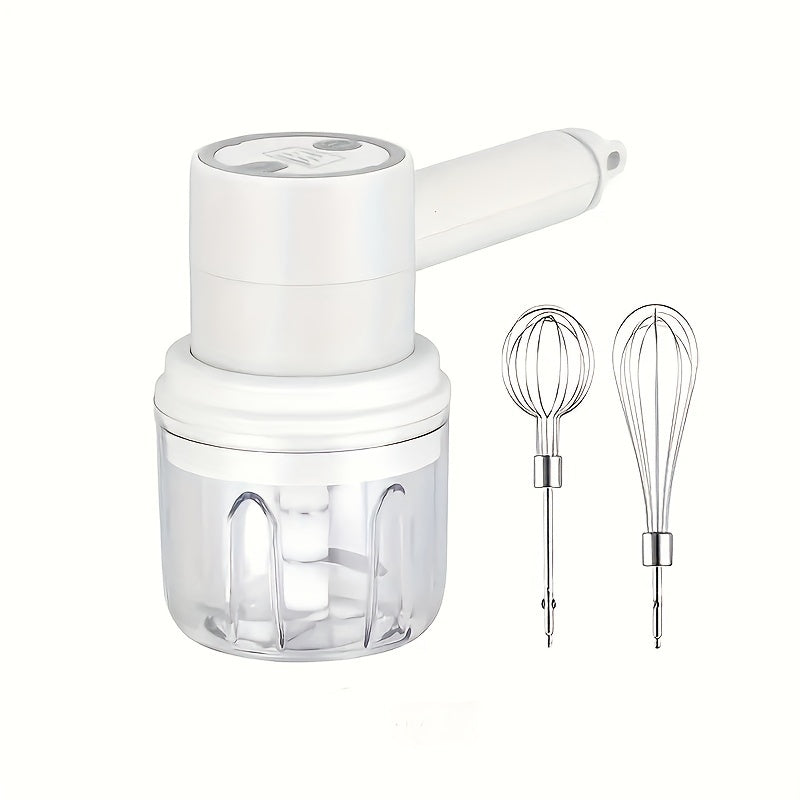 [Mini Electric Garlic Chopper] 1set, Electric Garlic Chopper, Mini Electric Vegetable CutterMultifunctional Garlic Masher, Garlic Crusher, Meat Grinder, Chilli, Onion, Celery. USB RechargeableHandheld Egg Beater with The Function Of Food Chopper, Baking