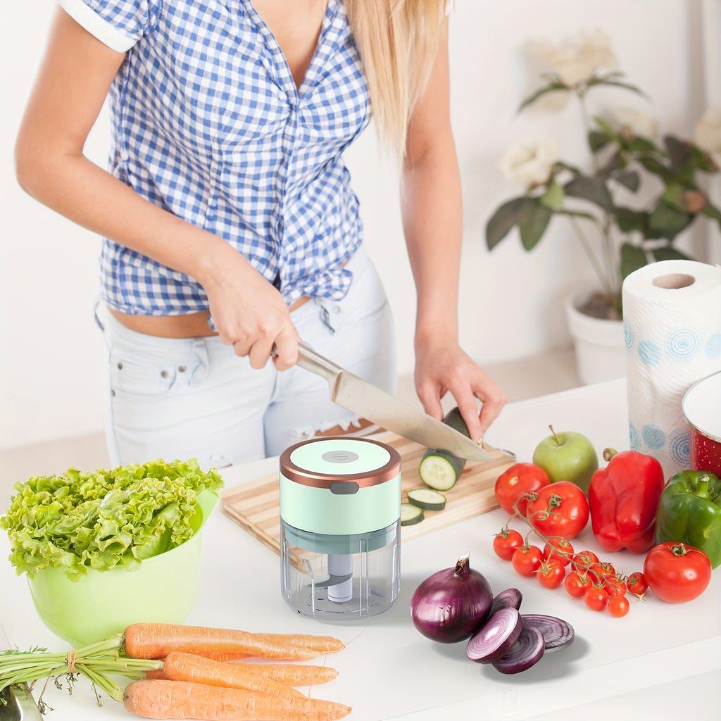 [Mini Chopper] Powerful Mini Food Chopper, Meat Grinder, Vegetable Chopper | Electric Garlic Chopper, USB Rechargeable, Wireless, 250ml