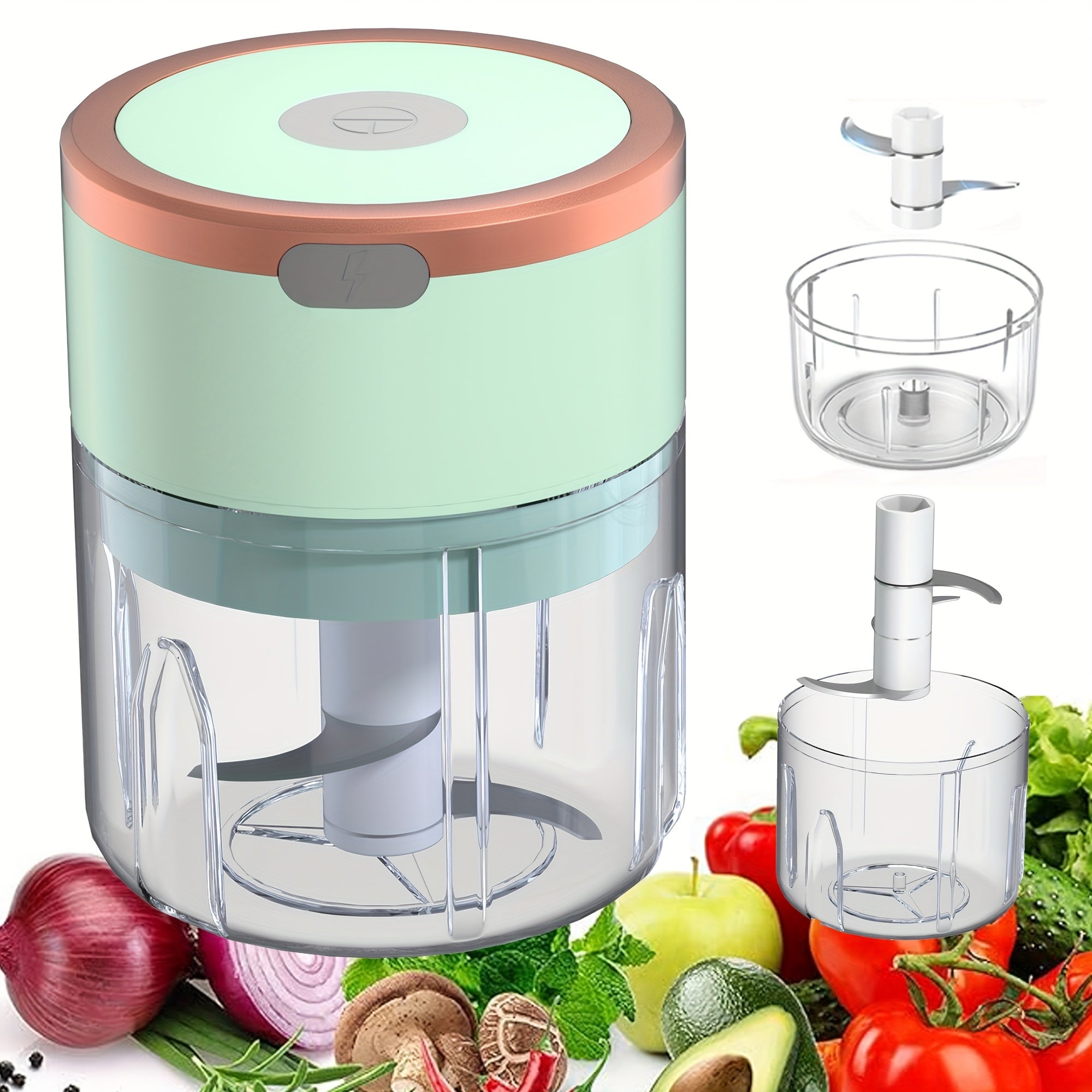 [Mini Chopper] Powerful Mini Food Chopper, Meat Grinder, Vegetable Chopper | Electric Garlic Chopper, USB Rechargeable, Wireless, 250ml