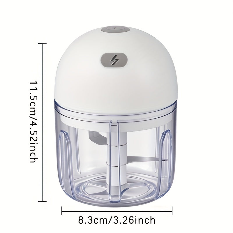 [USB Rechargeable Garlic Mincer] USB Rechargeable Electric Mini Garlic Mincer - 250ml Food Processor with 1000 RPM Motor, Portable Handheld Design for Garlic, Onion, Ginger, Chili & Vegetables - Compact Kitchen Appliance for Home & Travel, Garlic Crusher,